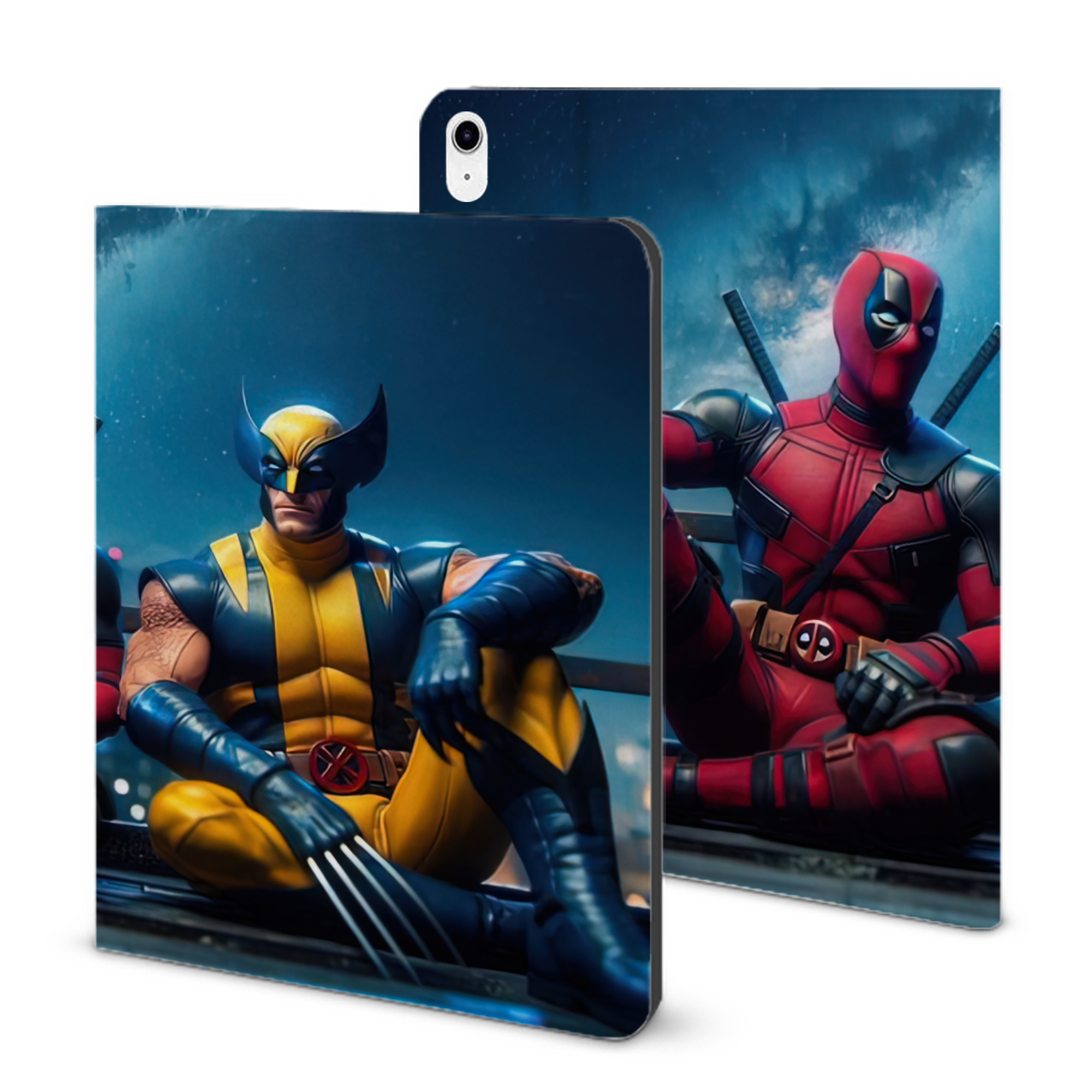 （画像用） Deadpool デッドプール IPad ケース ブック型 PUレザー TPU 耐衝撃 軽量 薄型 ペン収納なし 全面保護 IPad 各モデル対応